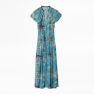 Vestido Ruskie Glam Rock - Vestido estampado largo para mujer.