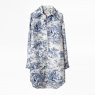 Vestido Seda Rais - Vestido camisero de seda estampado para mujer.