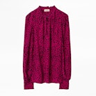 Titus Leo Print Tunic - Women’s pink leopard-print tunic.