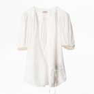 Teveals Jac Mandala Silk Shirt - Women’s white shirt.