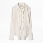 Tris Jac Leo Silk Shirt - Women’s jacquard long-sleeved silk shirt.