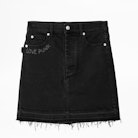 Jupe Juicy Denim Black - Jupe courte noire femme brodée.