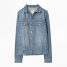 Base Jacket - Men’s blue denim jacket with a motif on the back.