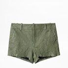 Short Simio Cuir Froissé - Short kaki femme.