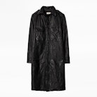 Rexy Crinkle Leather Dress - Women’s black shirt dress.
