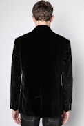 Jacke Valfried Samt - Schwarze Herren-Anzugsjacke aus Samt.