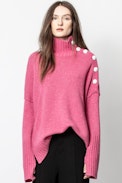 Alma Cachemire Sweater - Women's pink sweater, oversize, in cashmere