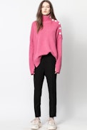 Alma Cachemire Sweater - Women's pink sweater, oversize, in cashmere