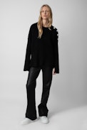 Malta Cachemire Jumper - Women's black sweater, in cashmere