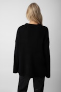 Malta Cachemire Jumper - Women's black sweater, in cashmere