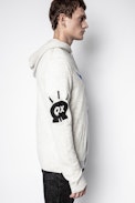 Clay Cashmere Jormi Sweater - Men’s white hooded sweater, cashmere.