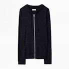 Clash Cardigan - Men’s navy blue zip-up cardigan.