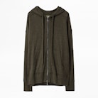 Cardigan Maly - Khakifarbener Damen-Cardigan mit Print.