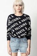 Anouck Voltaire Jacquard Sweater - Women’s purple printed sweater.