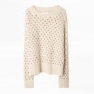 Douna Sweater - women's beige sweater in recycled cashmere