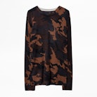 Pull Kennedy Cachemire - Pull cachemire plume homme motif camouflage.