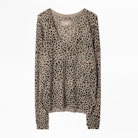 Brume Leo Print Cashmere Sweater - Women's leopard-print sweater., in cashmere