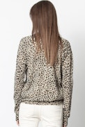 Brume Leo Print Cashmere Sweater - Women's leopard-print sweater., in cashmere