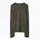 Shania Cachemire Sweater - Women’s khaki cashmere sweater.