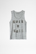 Camiseta sin mangas Bonnie Infantil - Camiseta sin mangas gris de algodón para niña.