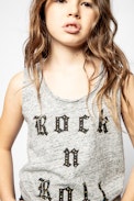 Camiseta sin mangas Bonnie Infantil - Camiseta sin mangas gris de algodón para niña.