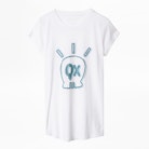 Skinny Skull Jormi T-Shirt - Women's white printed T-shirt.