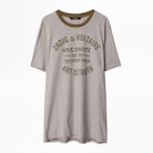 Ted T-Shirt - Men’s khaki striped T-shirt.
