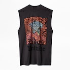 Débardeur Laris Tiger - Débardeur gris femme, imprimé.