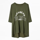 Portland Members Only Sweatshirt - Women's khaki sweatshirt, oversize cut.