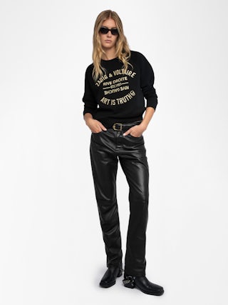 Upper Blason Embroidered Sweatshirt - Women’s black sweatshirt.