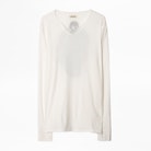 Monastir T-Shirt - Men’s white Henley T-shirt with motif on the back.