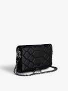 Rock Quilted Clutch - Rock iconic women’s quilted black leather clutch.