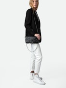 Rock Quilted Clutch - Rock iconic women’s quilted black leather clutch.