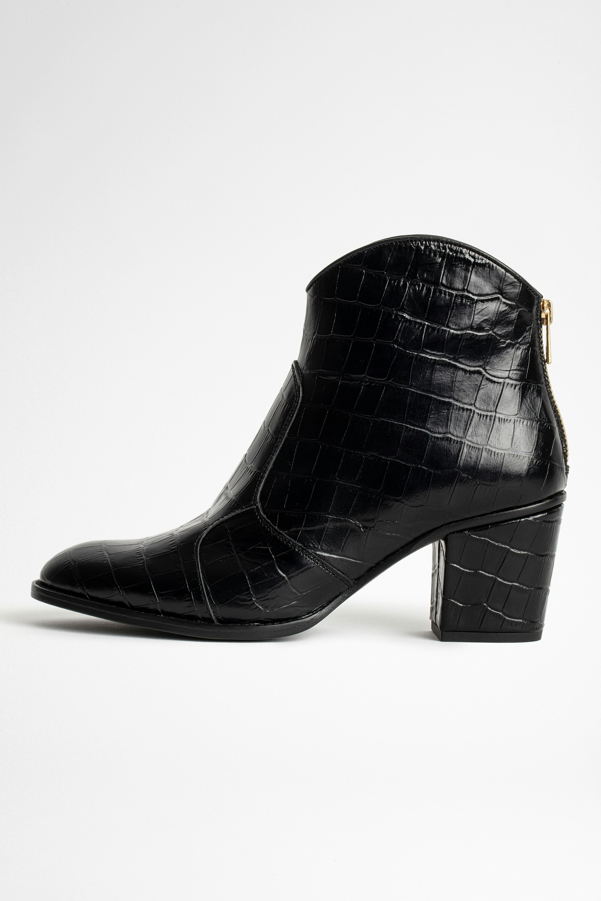 croco ankle boots