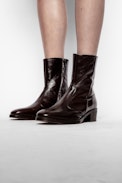 Botines Preiser - Botines de cuero marrón de estilo vintage para mujer