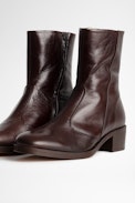 Botines Preiser - Botines de cuero marrón de estilo vintage para mujer