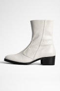 Botines Preiser - Botines de cuero blancos de estilo vintage para mujer