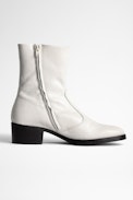 Botines Preiser - Botines de cuero blancos de estilo vintage para mujer