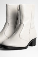 Botines Preiser - Botines de cuero blancos de estilo vintage para mujer
