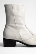 Botines Preiser - Botines de cuero blancos de estilo vintage para mujer