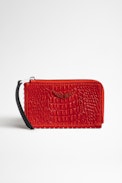 Tarjetero Zv Card Embossed Tiny Croco - Tarjetero rojo de piel para mujer