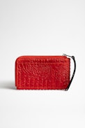 Tarjetero Zv Card Embossed Tiny Croco - Tarjetero rojo de piel para mujer