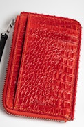 Tarjetero Zv Card Embossed Tiny Croco - Tarjetero rojo de piel para mujer