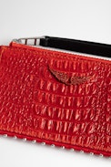 Tarjetero Zv Card Embossed Tiny Croco - Tarjetero rojo de piel para mujer
