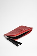 Tarjetero Zv Card Embossed Tiny Croco - Tarjetero rojo de piel para mujer