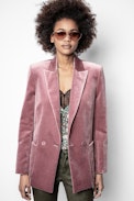 Visko Velvet Blazer - Women’s purple velvet blazer.