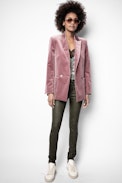 Visko Velvet Blazer - Women’s purple velvet blazer.