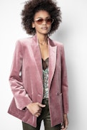 Visko Velvet Blazer - Women’s purple velvet blazer.