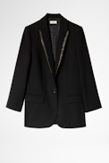 Viva Serti Blazer - Women’s black wool blazer.