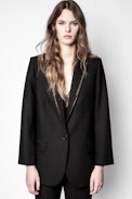 Viva Serti Blazer - Women’s black wool blazer.